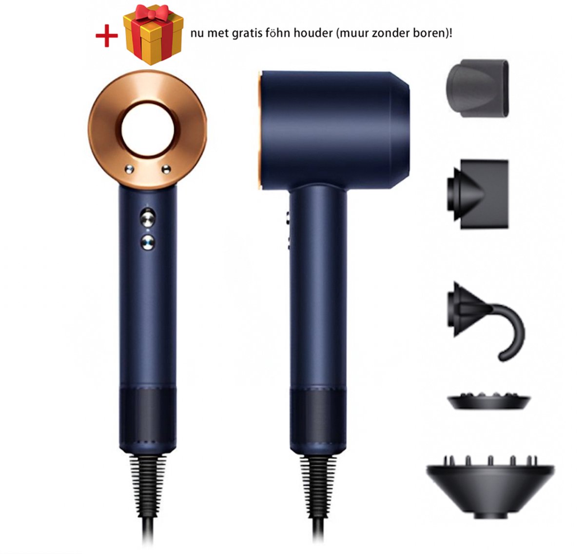 SenCiciMen Supersonische Föhn met Diffuser en Muurhouder - - Product - €69,95