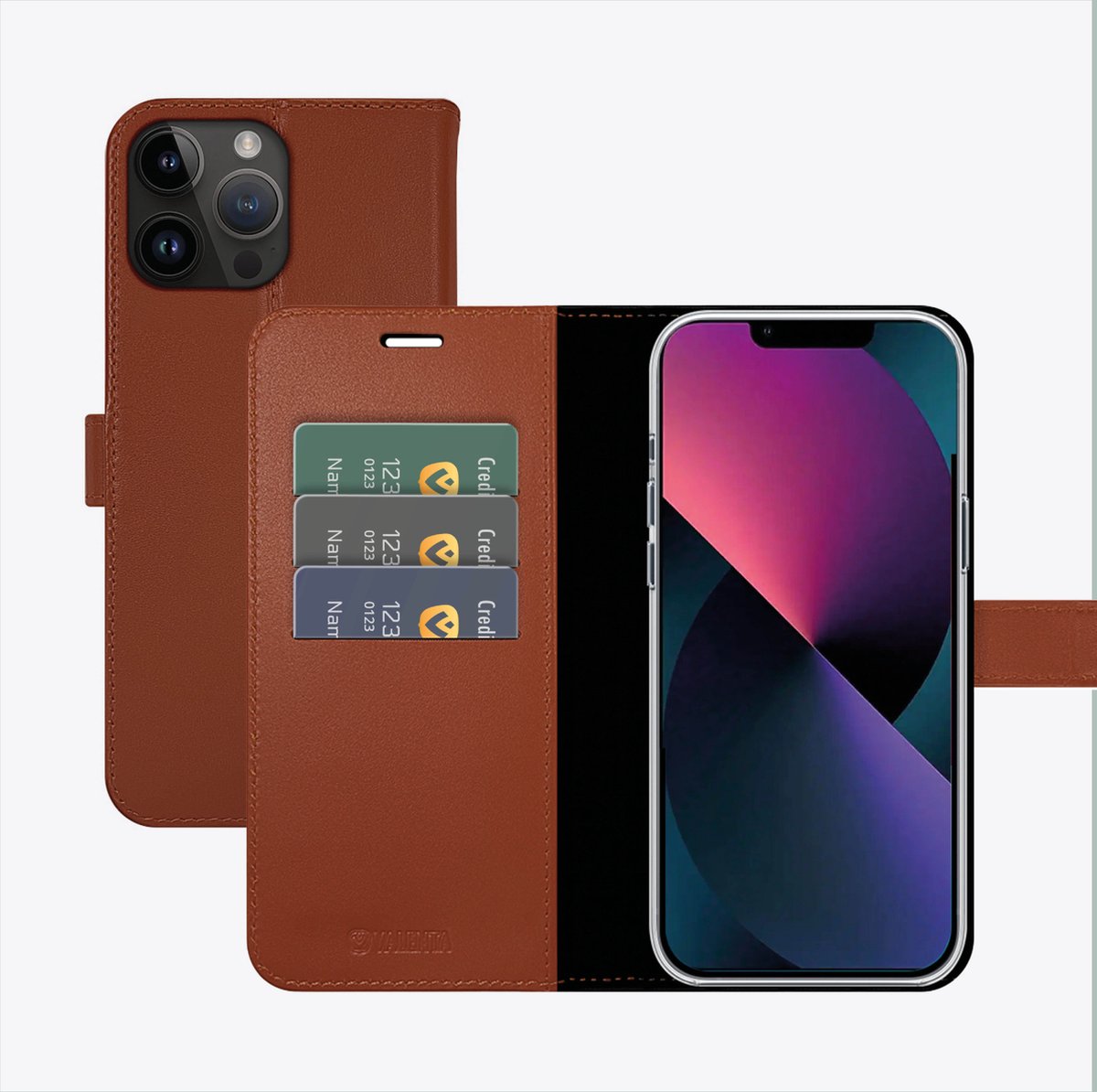 Valenta - Book Case - Bruin - Apple iPhone 14 Pro Max - Leer