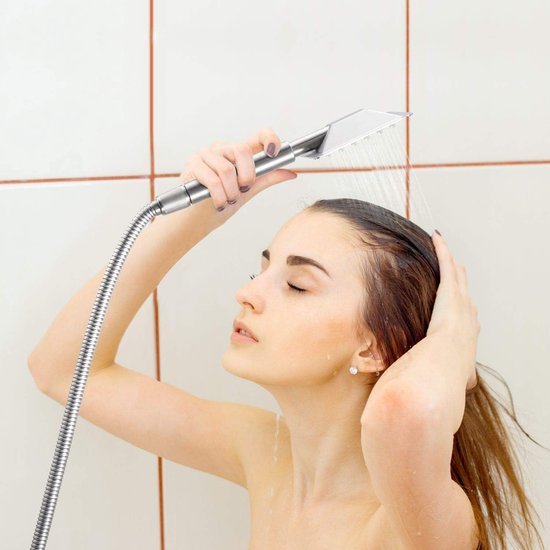 Hogedruk metalen handdouche Voolan 3" vierkante douchekop met