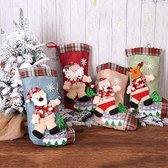 Chaussettes de Noël, lot de 4 chaussettes de Noël personnalisables, 40 x 24 cm, grande taille, chaussettes de Noël à suspendre, Père Noël, renne, bonhomme de neige, cheminée, sapin pour décoration de Noël