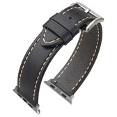 Bracelet de montre en cuir de veau Zwart pour Apple Watch Series 1/2/3 en 42 mm & Series 4/5/6/SE en 44 mm & Series 7/8/9 en 45 mm