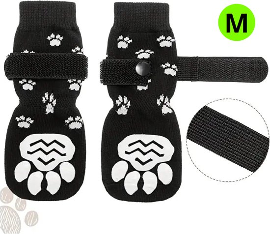 Hondenschoenen, 4 stuks hondenschoenen pootbescherming, korte stijl waterdichte hondenschoenen met antislip rubberen zool en reflecterende riemen, ademende hondenlaarzen, Dog Shoes (groen, 5