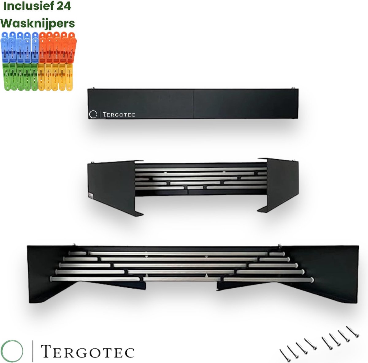 Tergotec© XL Design droogrek – Uitklapbaar wasrek / compact / 2023 design / inklapbaar / aluminium lichtgewicht / stabiel