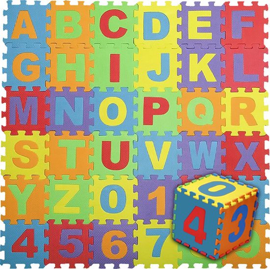 Gofun Speelmat XL – 180 x 180 cm – Foam – Opvouwbaar – Baby – Tegels – Multicolor – Puzzel 86–delig
