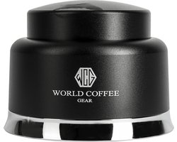 World Coffee Gear - Ergonomsiche Palm Hand Tamper - Drukt 100% recht naar beneden - Krachtige veer - Espresso - 58mm - Voor 58mm portafilter - Zwart