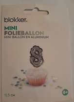 Folieballon / Cijferballon - Zilver - Getal 8 - 11,5 cm