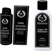 Phoenix Hair Products - Volume Poeder 20gr + Argan Olie Shampoo 125ml
