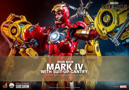 Foto: Hot toys iron man mark iv 1 4 scale figure met suit up gantry hot toys iron man 2 figuur