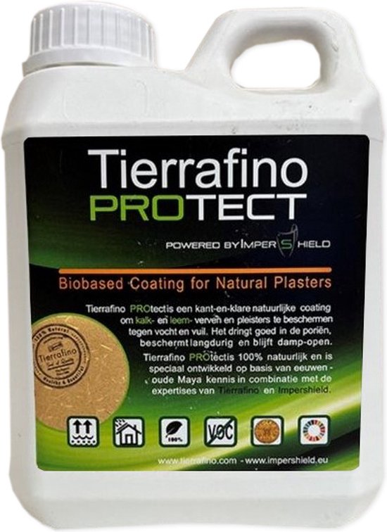 Tierrafino PROtect - Waterbestendige verf - Waterdichte coating - Transparant - Natuurlijke grondstoffen - 5 Liter - Tierrafino