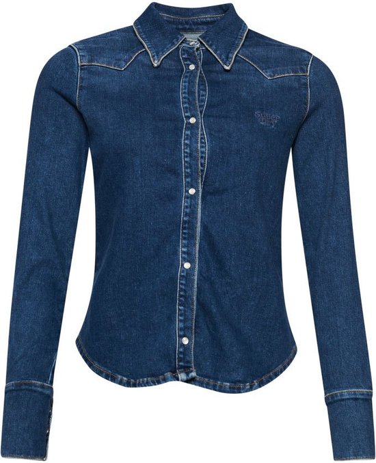 Chemise En Jean Superdry – Bleu, Taille XL, Manches Longues, état Très Bon, Style Western