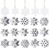 FLOOQ - Kerstversiering - 100 stuks - Kerstdecoratie voor binnen - Kerstboomversiering - Sneeuwvlokken - Wit