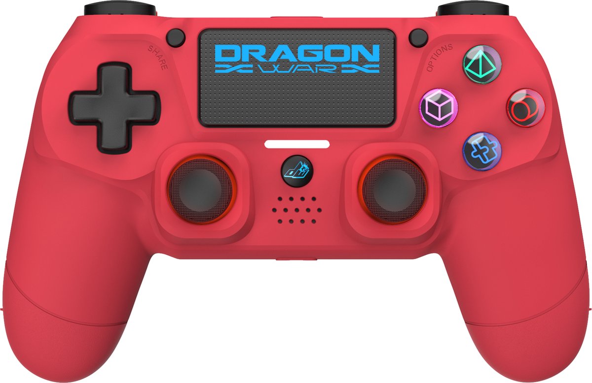Dragonwar - Dragon Shock 4 Draadloze Controller Rood - Geschikt voor PS4, PC en Mobiel