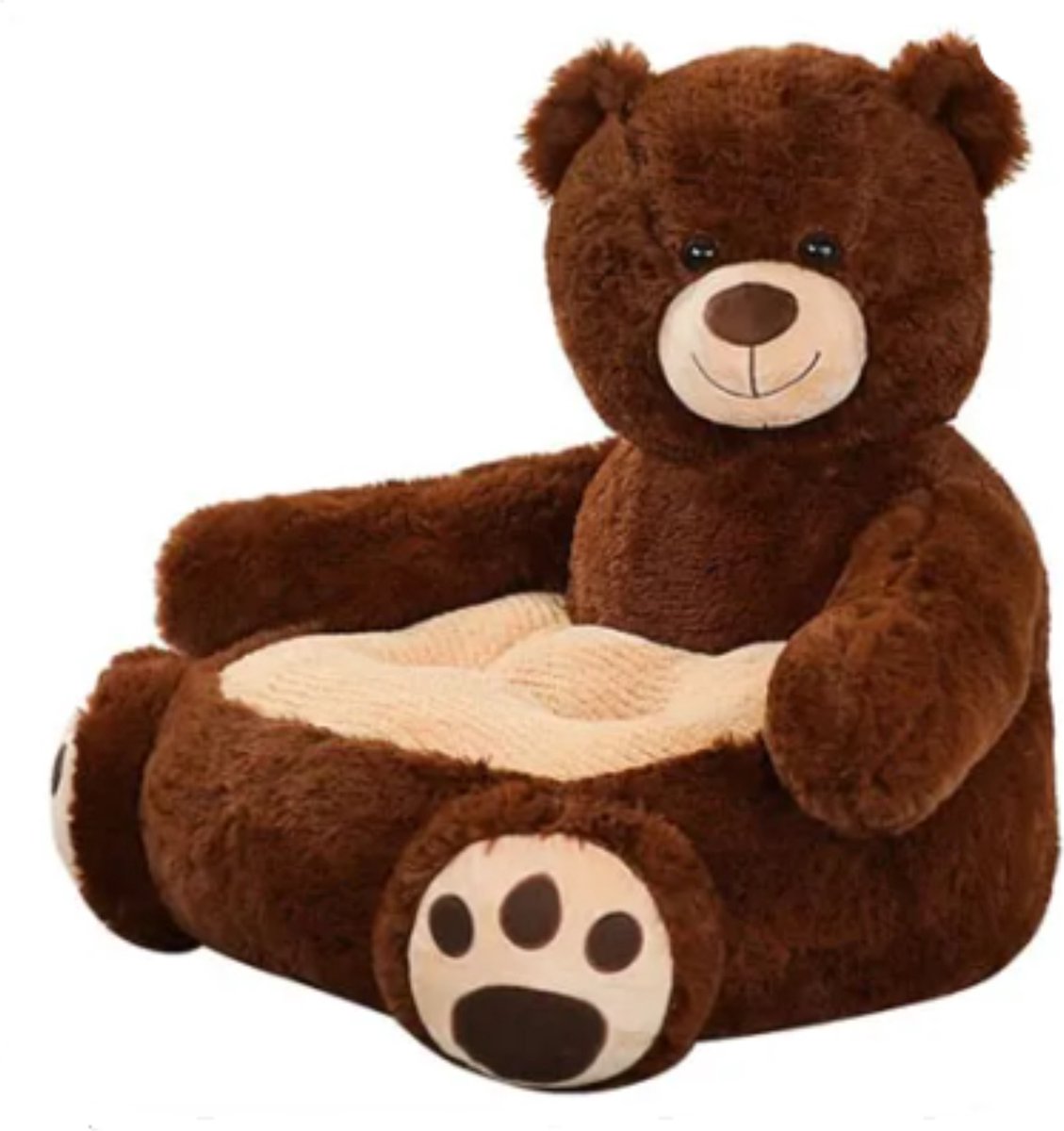 Sofa kinderen beer donkerbruin - Kinderen sofa - Peuterstoeltje - Kinderfauteuil - Kinderstoel - Kinderzetel - Kindersofa - Knuffelsofa - Kraamcadeau - Beer donker bruin