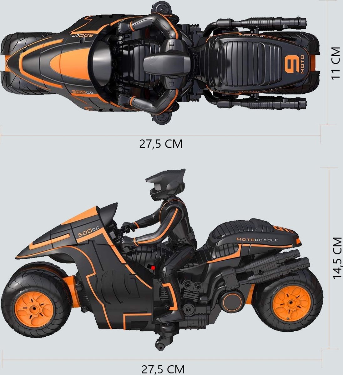 Huntex RC Stuntmotor - Afstandsbestuurbare motor voor kinderen en volwassenen — afbeelding 2