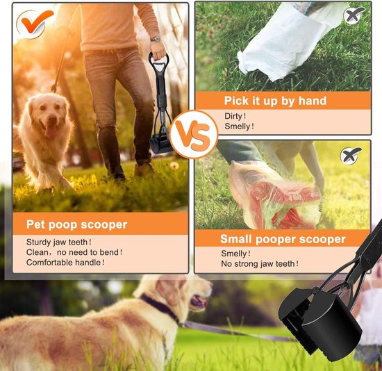 Pet Pooper Scooper Voor Honden, Draagbare Hondenpoepschep Met Lange Steel Opvouwbare Hondenpoep Pick Up Hark