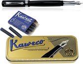 Kaweco Coffret cadeau stylo plume Student Zwart dans une boîte vintage avec recharges - Extra large
