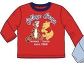 Disney Winnie The Pooh Baby Shirt - Lange Mouw - Rood - Maat 68 (Tot 6 Maanden)