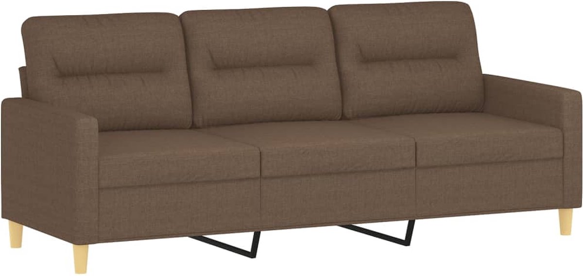 vidaXL Driezitsbank - 180 - cm - stof - bruin