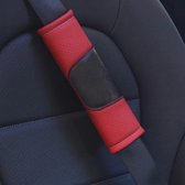 Luxe Gordel Covers - Set van 2 Gordelhoezen - Rood Leather Look - Zachte Gordel Hoes Beschermer - Ook voor Kinderen - Geschikt voor alle automerken/ universeel - Auto Accessoires - Gordelhoes Gordelbeschermer