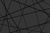 Fotobehang - Geometrische figuren - Driehoek - Vierkant - Grijs - Zwart - Inclusief Behanglijm - 150x100cm (lxb)