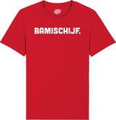 Bamischijf - Frituur Snack Cadeau - Grappige Eten En Snoep Spreuken Outfit - Dames / Heren / Unisex Kleding - Unisex T-Shirt - Rood - Maat XL