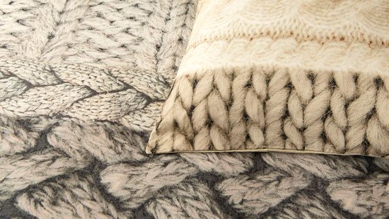 Snoozing Knitted Wool - Flanel - Dekbedovertrek - Eenpersoons - 140x200/220 cm - Multi kleur van Snoozing — afbeelding 2