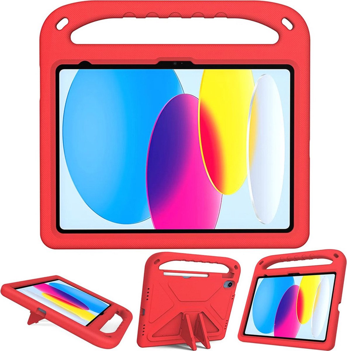 Tablethoes Apple iPad 10.9 (2022) | Ook ideaal voor kinderen | Volledig beschermd | iPad Hoes | Rood
