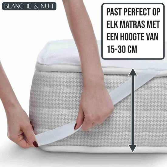 Protège matelas imperméable 150x190 - Protège matelas lavable - Respirant - Surface coton - Couvre matelas imperméable antibactérien avec 4 élastiques de Liserés - 100% imperméable - Protège matelas Incontinence 150x190 cm