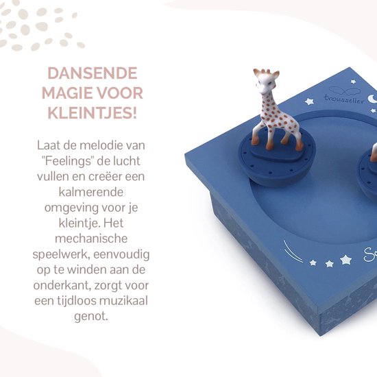 Sophie de giraf Muziekdoosje Milky Way - Dansende Sophie's - Baby muziekdoos - Kraamcadeau - Babyshower cadeau - Vanaf 12 maanden - 11.5x11.5x8.5 cm - Blauw van Sophie de Giraf. — afbeelding 2