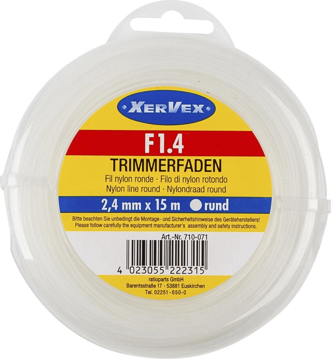 Westfalia Reserve Polyamide garen (nylon) voor trimmers, ongeveer, 2,4 mm / 15 m