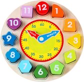 Houten Vorm Sorterend Klok Speelgoed met Nummer Leerklokken Educatief Spel Montessori Cadeau voor Kinderen Jongens Meisje