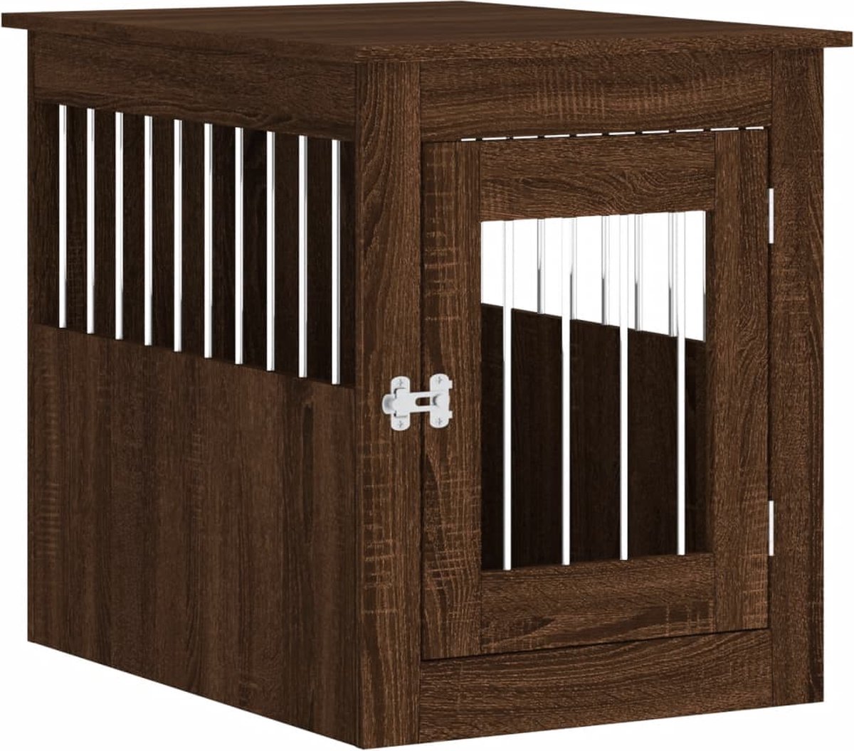 Bol.com vidaXL - Hondenbench - 55x75x65 - cm - bewerkt - hout - bruin - eikenkleur aanbieding