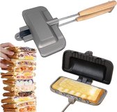 Breakfast Sandwich Maker, Toaster Camping, Removable Non-Stick Sandwich Maker, with Handles, Double-Sided Grill Pan for Sandwich, Waffle, Panini, Toast, Cake, Pop Mini Doughnut