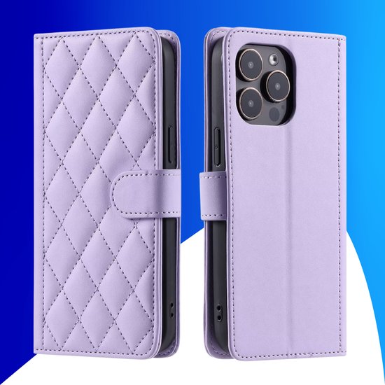 Étui adapté pour iPhone XS - Bookcase - Porte-cartes - Cordon - Simili cuir - Violet