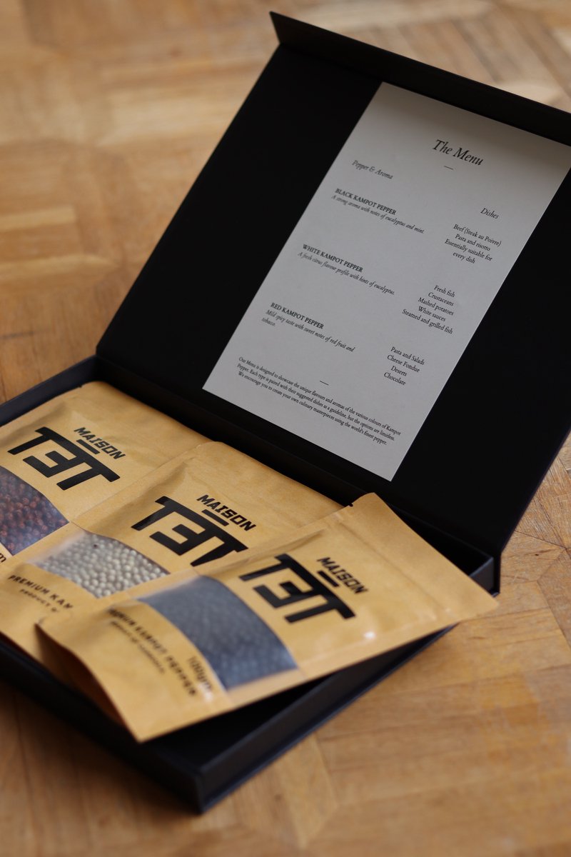 Goedkoopste Giftbox - Premium Kampot Peper - 3x100 gram - Rood, Wit en Zwart