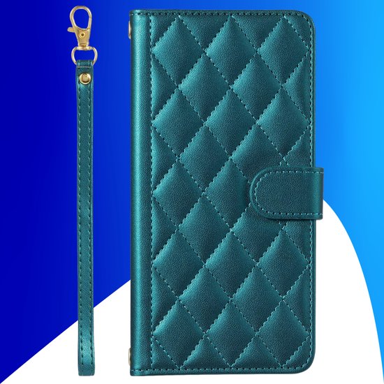 Hoesje geschikt voor Samsung Galaxy A51 - Bookcase - Pasjeshouder - Koord - Kunstleer - Groen