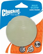 Chuckit! Max Glow Ball – Hondenspeelgoed – Hondenbal - Drijvend – Apporteerspeelgoed – Glow in the dark - Large - Ø7 cm - 1 Stuks
