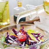 Glazen oliefles, olijfolie-dispenser met schenktuit, olie- en azijnstel, voor keuken en barbecue, 500 ml