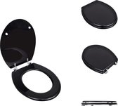 Bol.com vidaXL Toiletbril Universeel - MDF - Verstelbaar - Zwart - 45 x 36 x 5 cm - Toiletbril aanbieding
