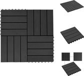 vidaXL HKC Terrastegelset - 30 x 30 cm - Waterbestendig - Zwarte kleur - 22 tegels - 2 m² - Vloer