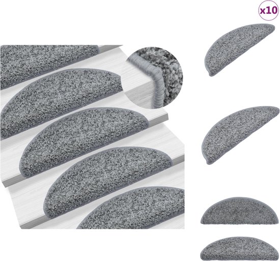 vidaXL Trapmatten 15 st anti-slip rechthoekig 75x20 cm grijs