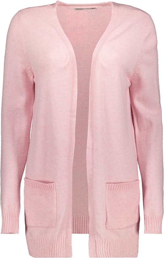 Only Vest Onllesly L/s Open Cardigan Knt Noos 15174274 Light Pink/w. Melange Dames Maat - S