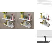 vidaXL Wandplanken - Set van 4 - Wit - 60 x 20 x 3.8 cm - Onzichtbaar montagesysteem - Wandsteun
