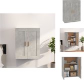 vidaXL Wandkast - Betongrijs - 69.5 x 32.5 x 90 cm - Stevig bewerkt hout - Voldoende opbergruimte - Veelzijdig ontwerp - Wandsteun