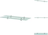 vidaXL Zwevende Plank - Glazen Schap 70 x 10 cm - Transparant Gehard Veiligheidsglas - Draagvermogen 10 kg - Wandsteun