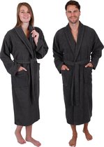 Badstof met sjaalkraag voor dames en heren 100% katoenen saunabadjas - lange badjas
