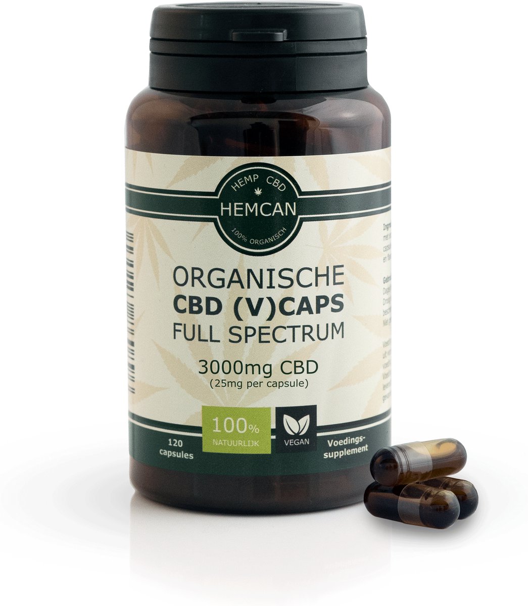 Goedkoopste Organische CBD Olie Capsules (Vegan) - 120 stuks (Extra Sterk) - Full Spectrum - 100 Natuurlijk