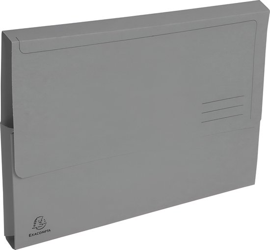 Exacompta Forever Document Wallets - Pack Of 50, A4 Size (240x320mm), 290gsm Recycled Pressboard, Grey