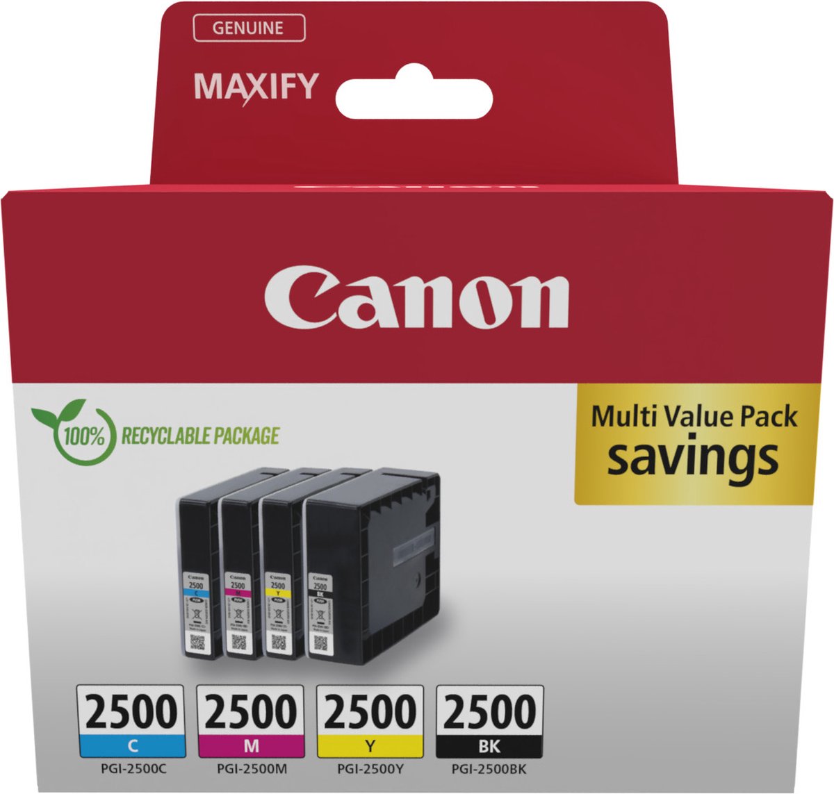 Canon 9290B006 inktcartridge 4 stuks origineel zwart, cyaan, magenta, geel