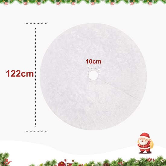 JOYUE Kerstboomdeken Rond, 90 cm Kerstboomrok Wit met Zilver Sneeuwvlokken, Kerstboom Rok Witte Pluche Kerstboom Deken, Kerstboomdeken, Kerstboomstandaard Deken voor Kerstmis (Zilver